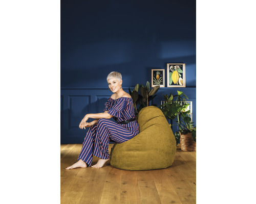 Zitzak Sitting Point Zitzak Alfa XL ca. 220 liter mosterdgeel 70x110 cm