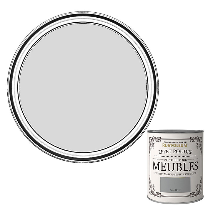 Peinture pour meubles Rust-Oleum gris hiver effet poudré mat intense 125ml