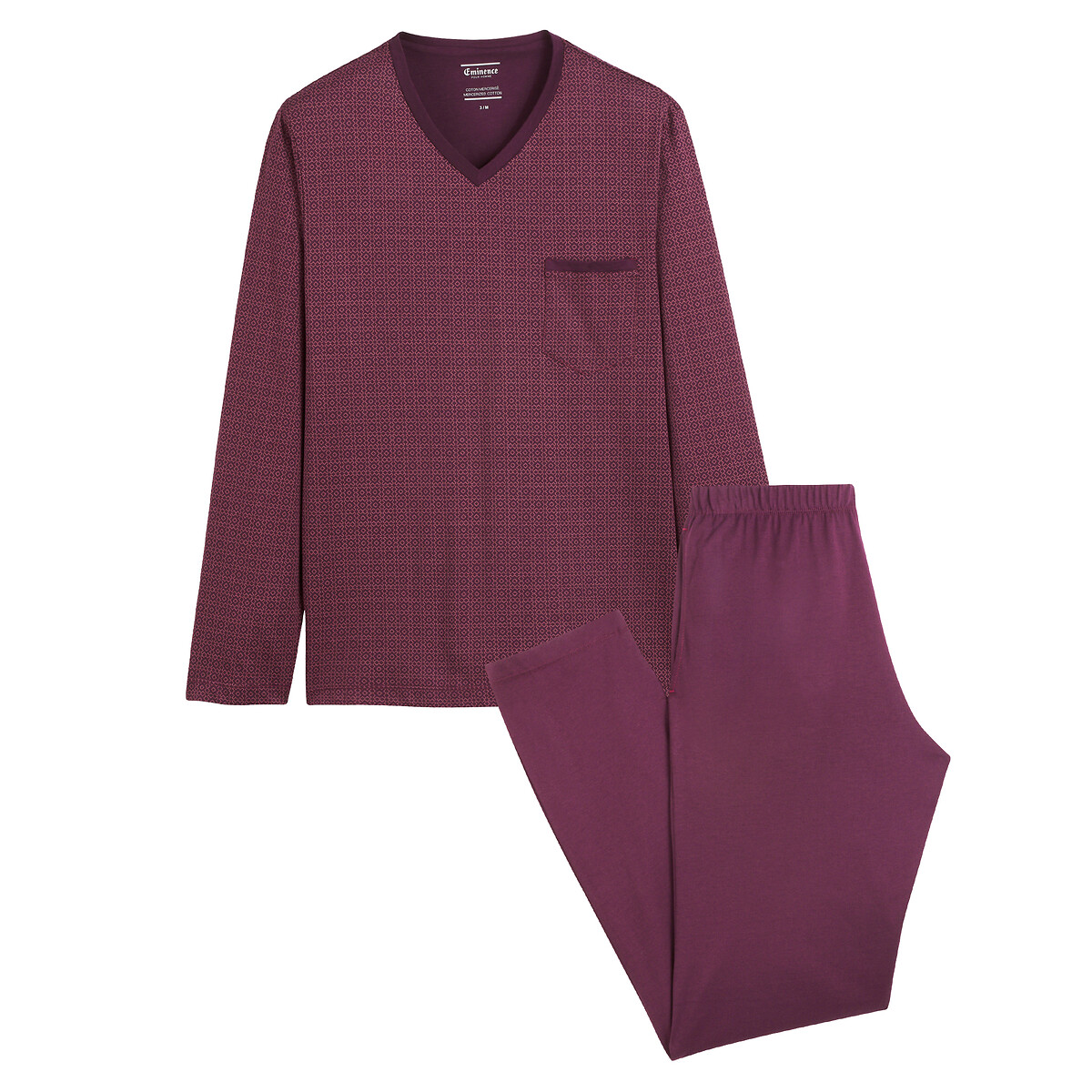 EMINENCE<br>Pijama estampado com decote em V em algodão mercerizado