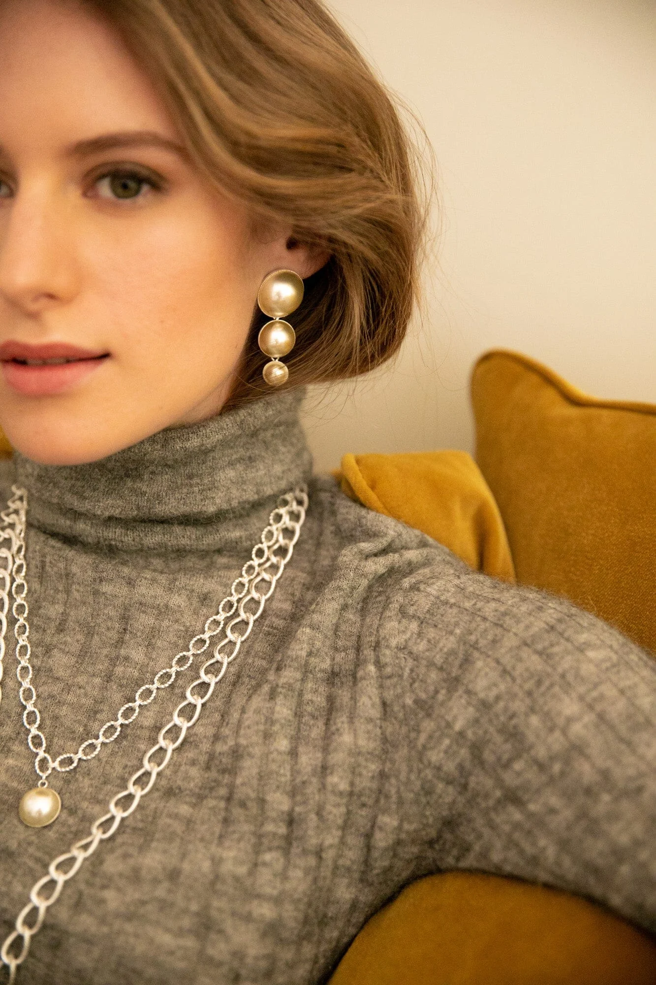 NÉLYA - Maxi collier perle plaqué argent | Argent