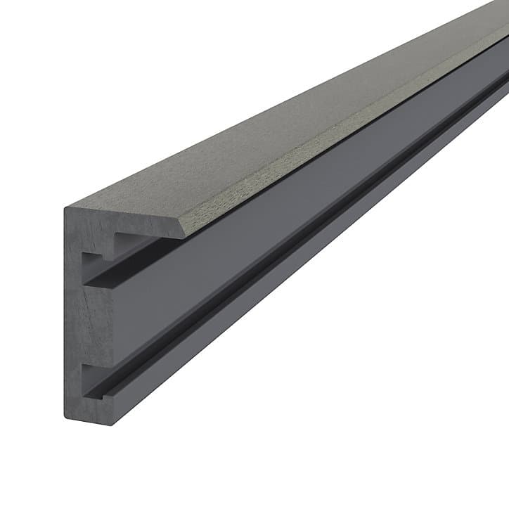 Profil de finition clipsable en composite Neva taupe L.220 x l.14,5x H.5,2 cm
