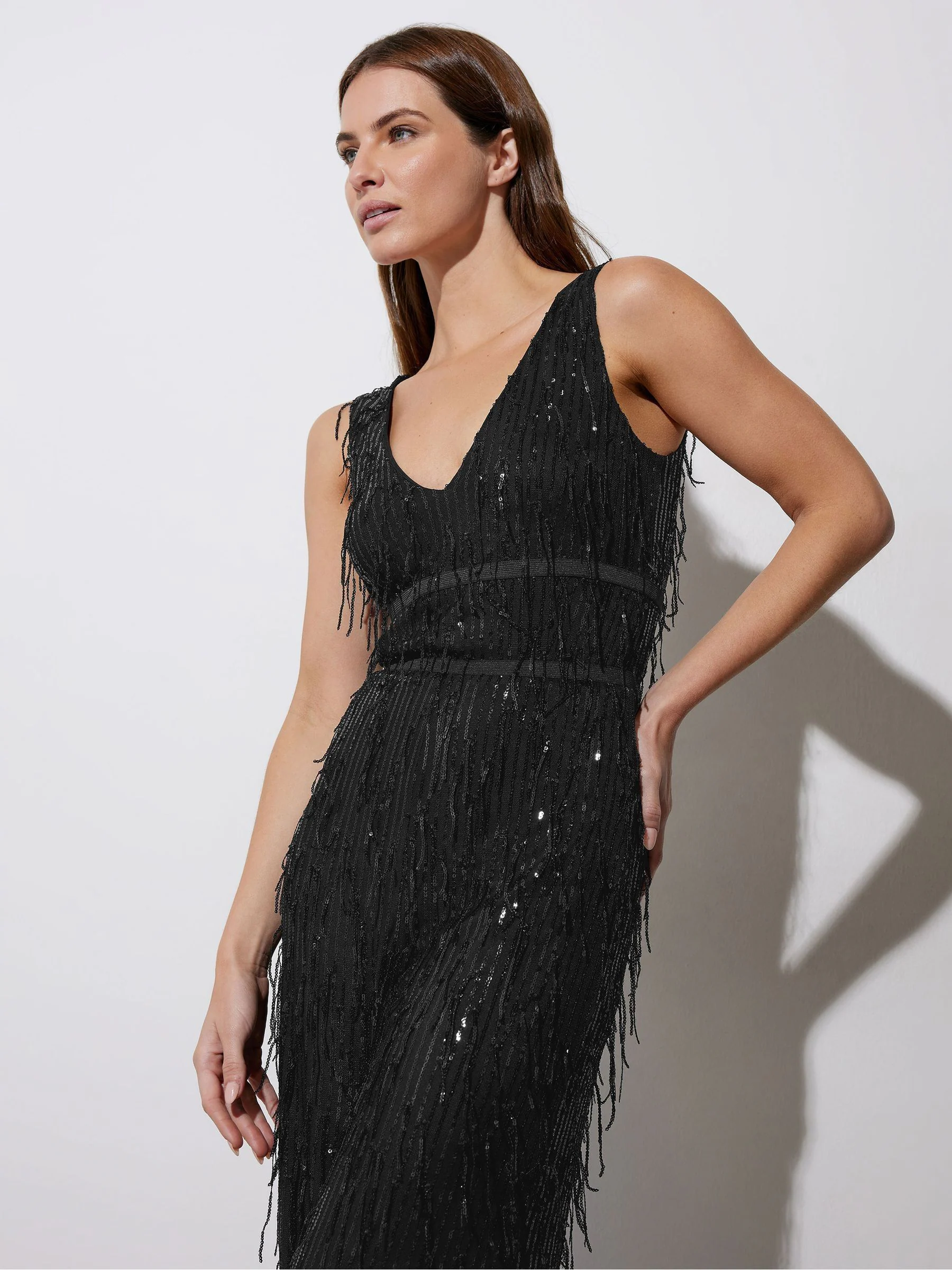 Star by Julien MacDonald Tassel Sequin Jumpsuit