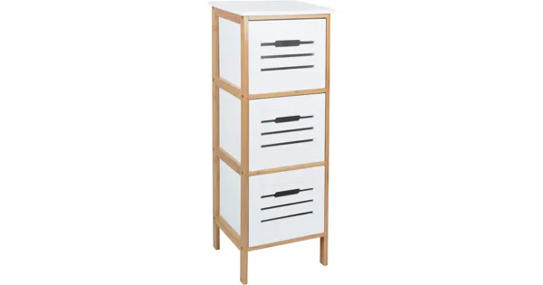 Kommode Zuzu Bambus/MDF weiss 3SBK