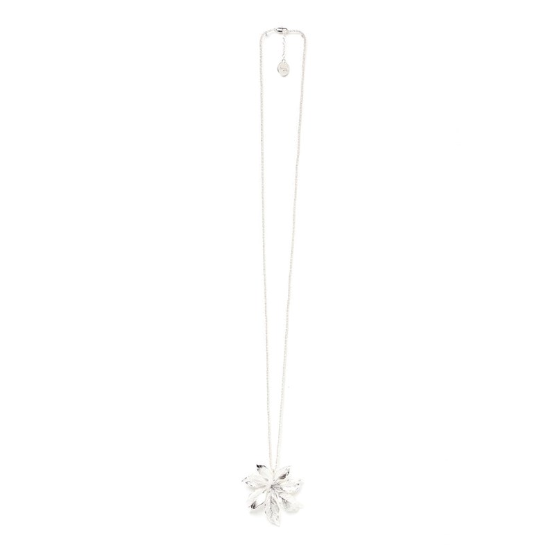 sautoir fleur plaqué argent - CHLORIS