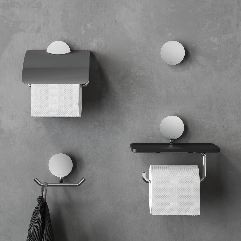 Geesa Opal toiletrolhouder met planchet chroom