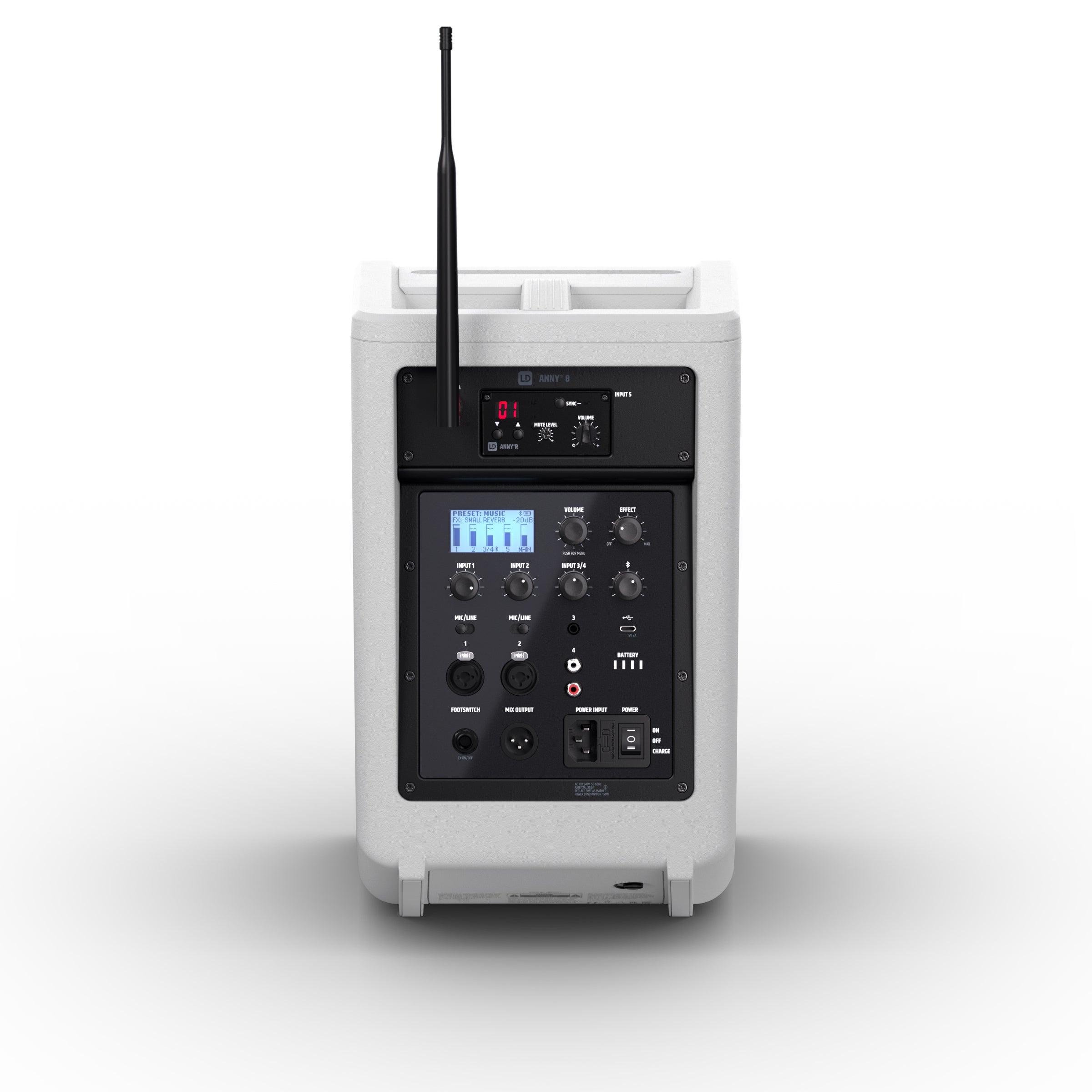 LD Systems ANNY 8 HHD B8 W Pure White met handheld 823-832 MHz + 863-865 MHz
