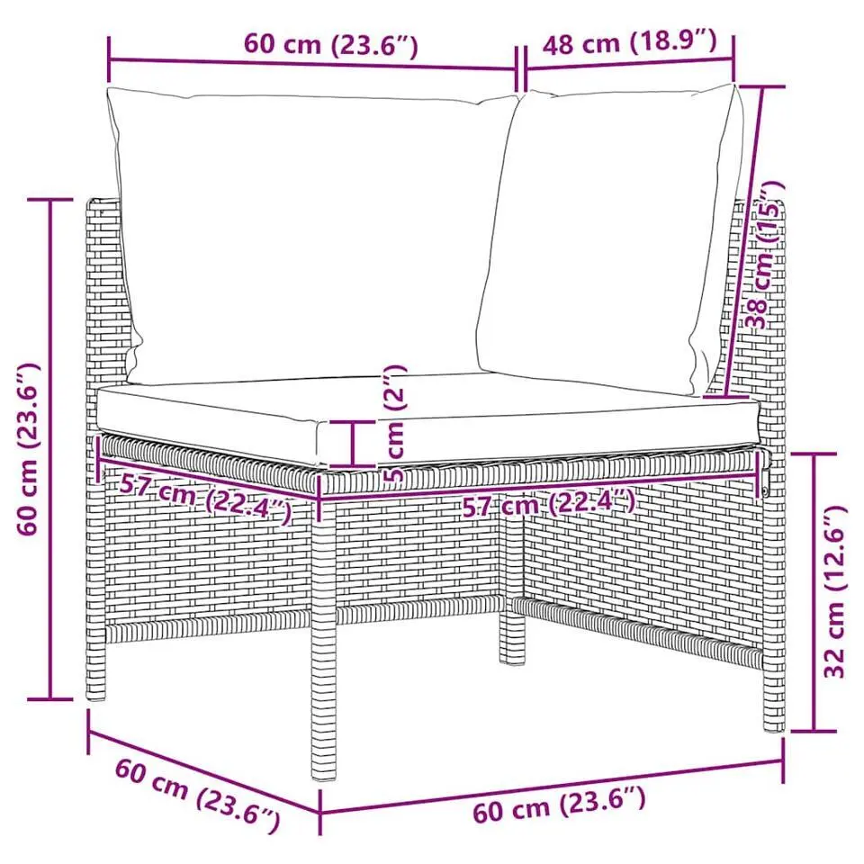 vidaXL - Tuinstoel - Grijs - Stof