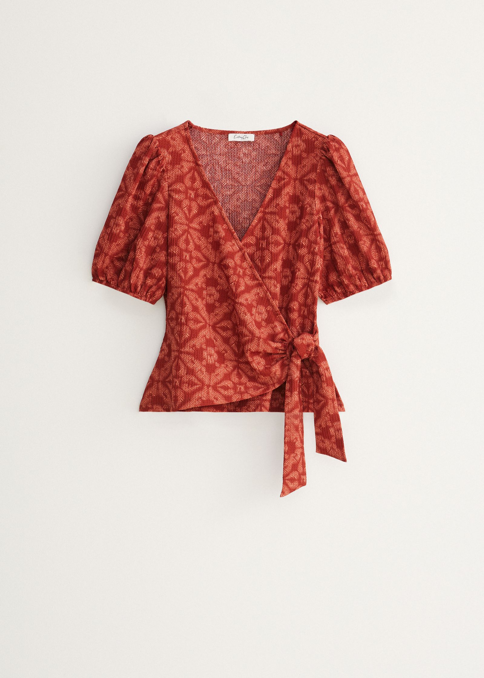 Overslag t-shirt met strik