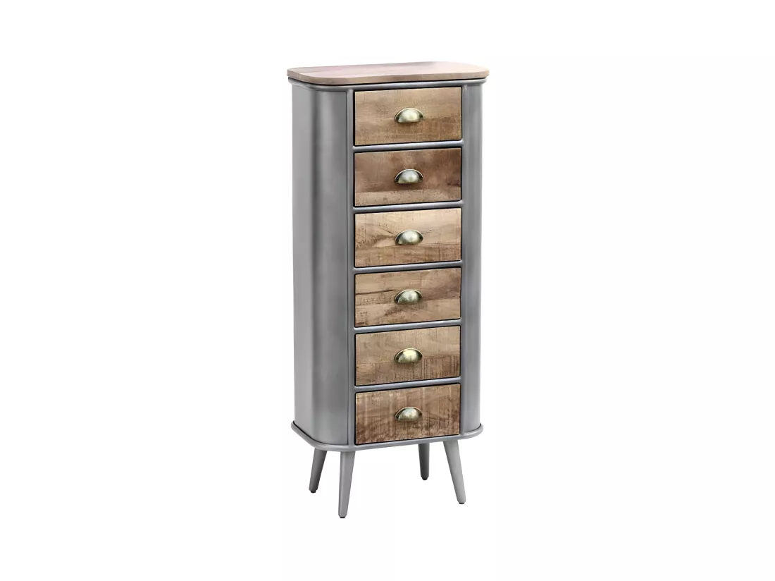 Chiffonnier 6 tiroirs Bois/Metal - JINK