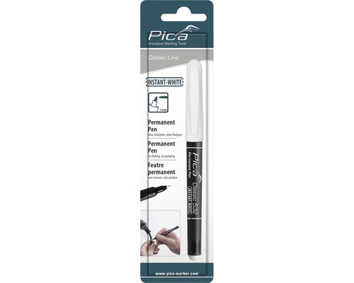 Pica Permanent permanente marker, 1-2 mm, wit