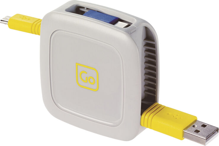 Go Travel 3 in 1 Retractable Connector Cable 1M White