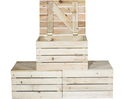Houten kist, natuurlijke afwerking, 50x40x30 cm