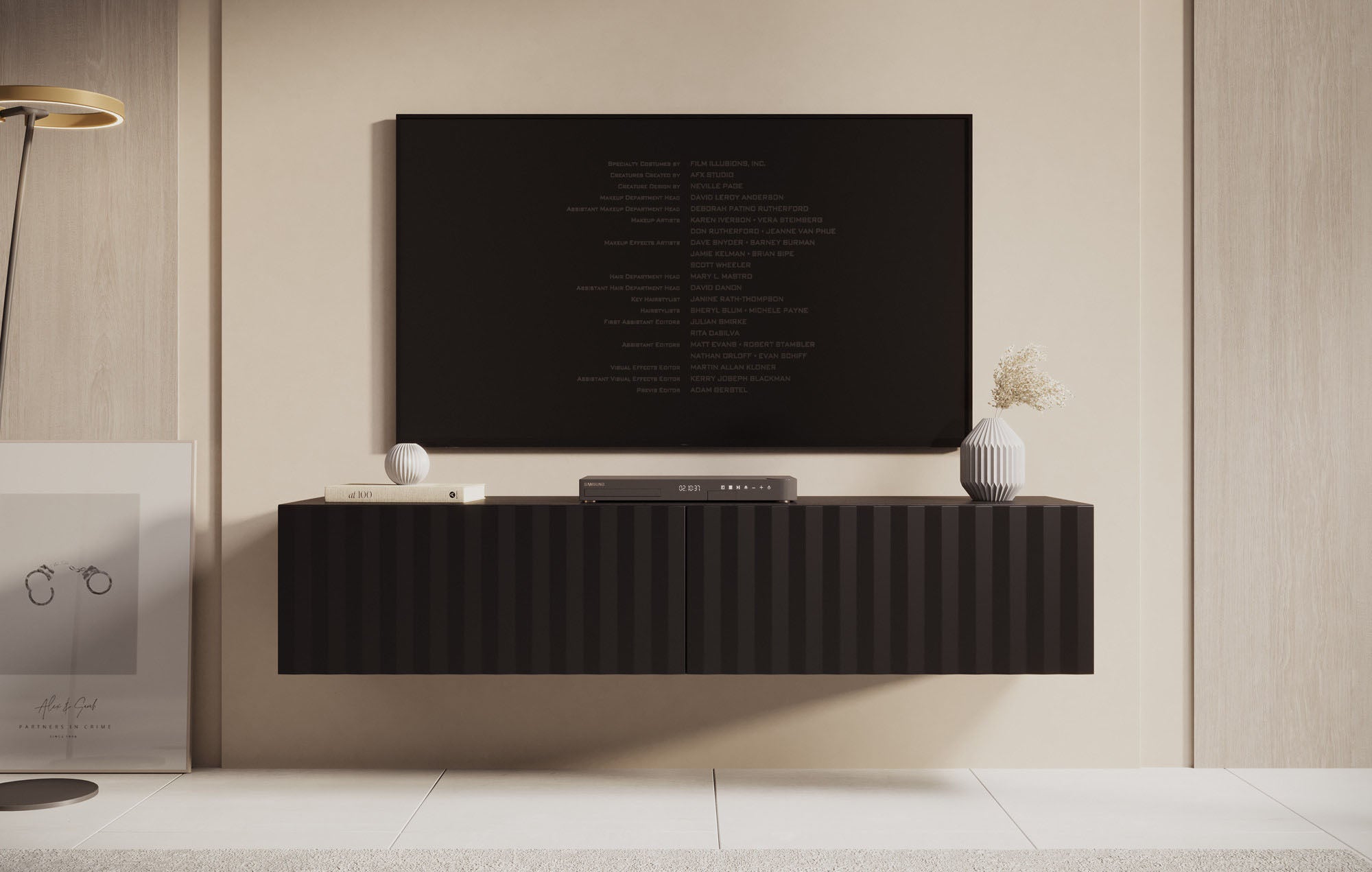 Angelina - TV-Meubel - Zwart - 154 cm