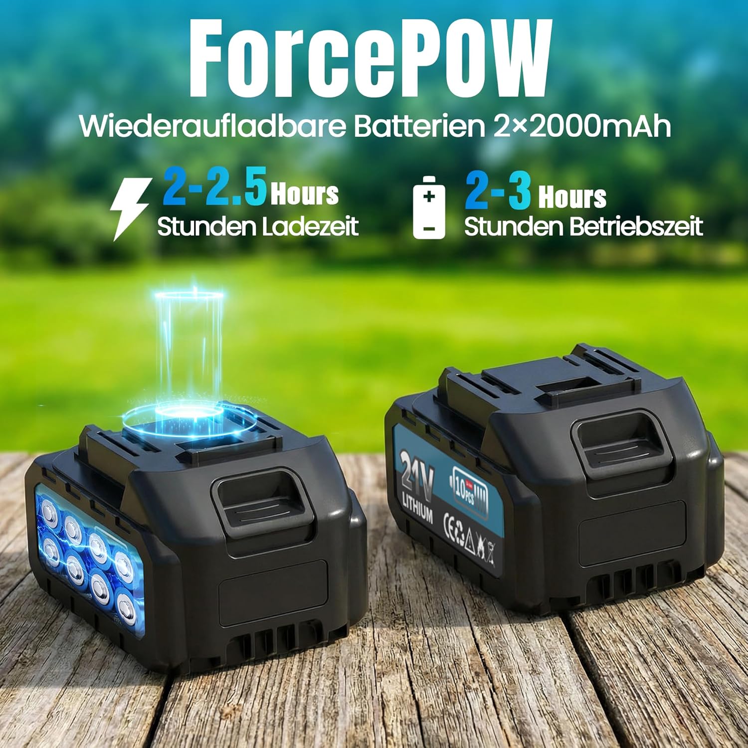 2 in 1 Akku Astschere Teleskop, 40mm Elektrische Gartenschere Professionelle mit 2M Teleskopstange, 2x2000mAh Batterien, Arbeitsreichweite 4M, für Garten Äste Obstgärten