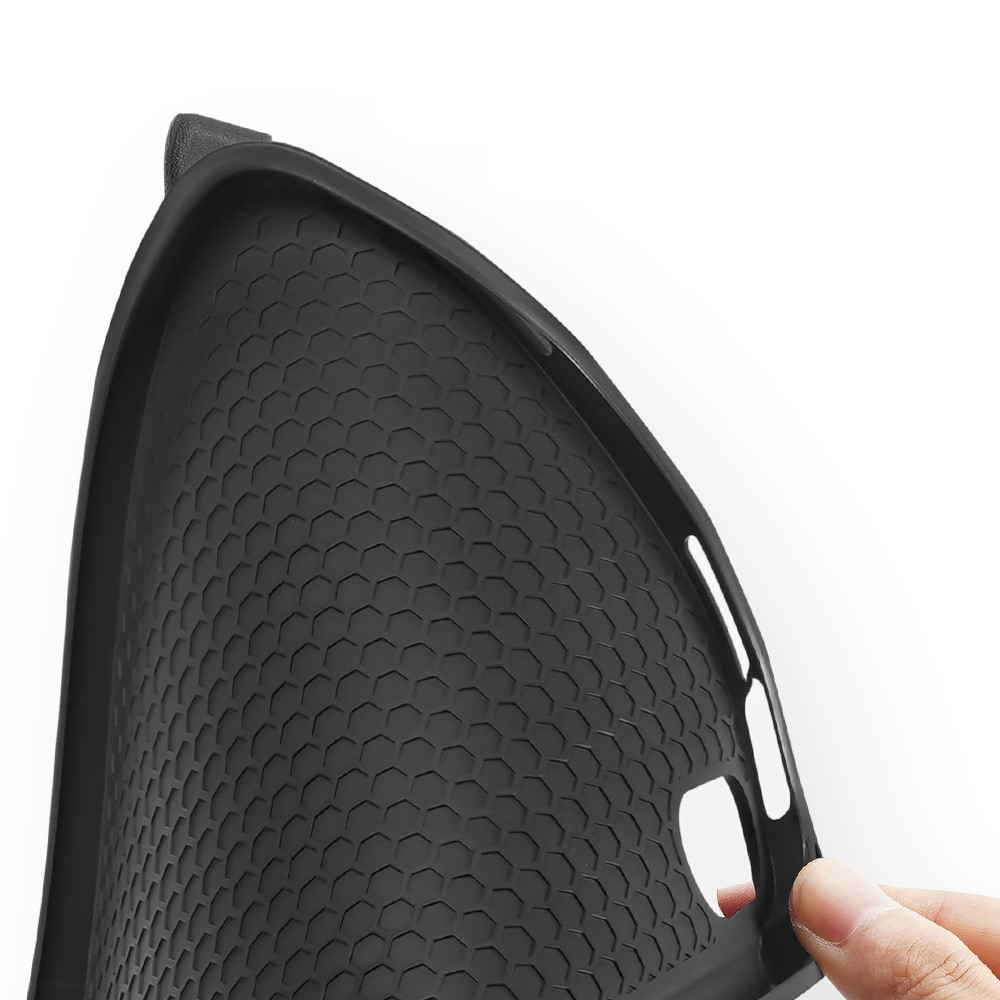 iPad Mini 7 (2024) / Mini 6 (2021) Tasche Smart Cover Hülle Stoff Design mit Apple Pencil Halterung - Schwarz