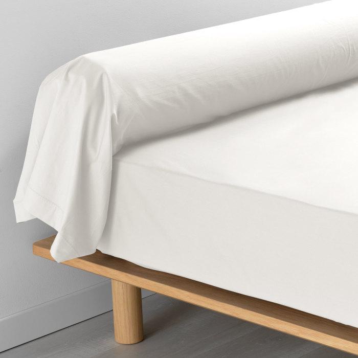 TAIE DE TRAVERSIN 85 X 185 CM PERCALE UNI 78 FILS NATUREL