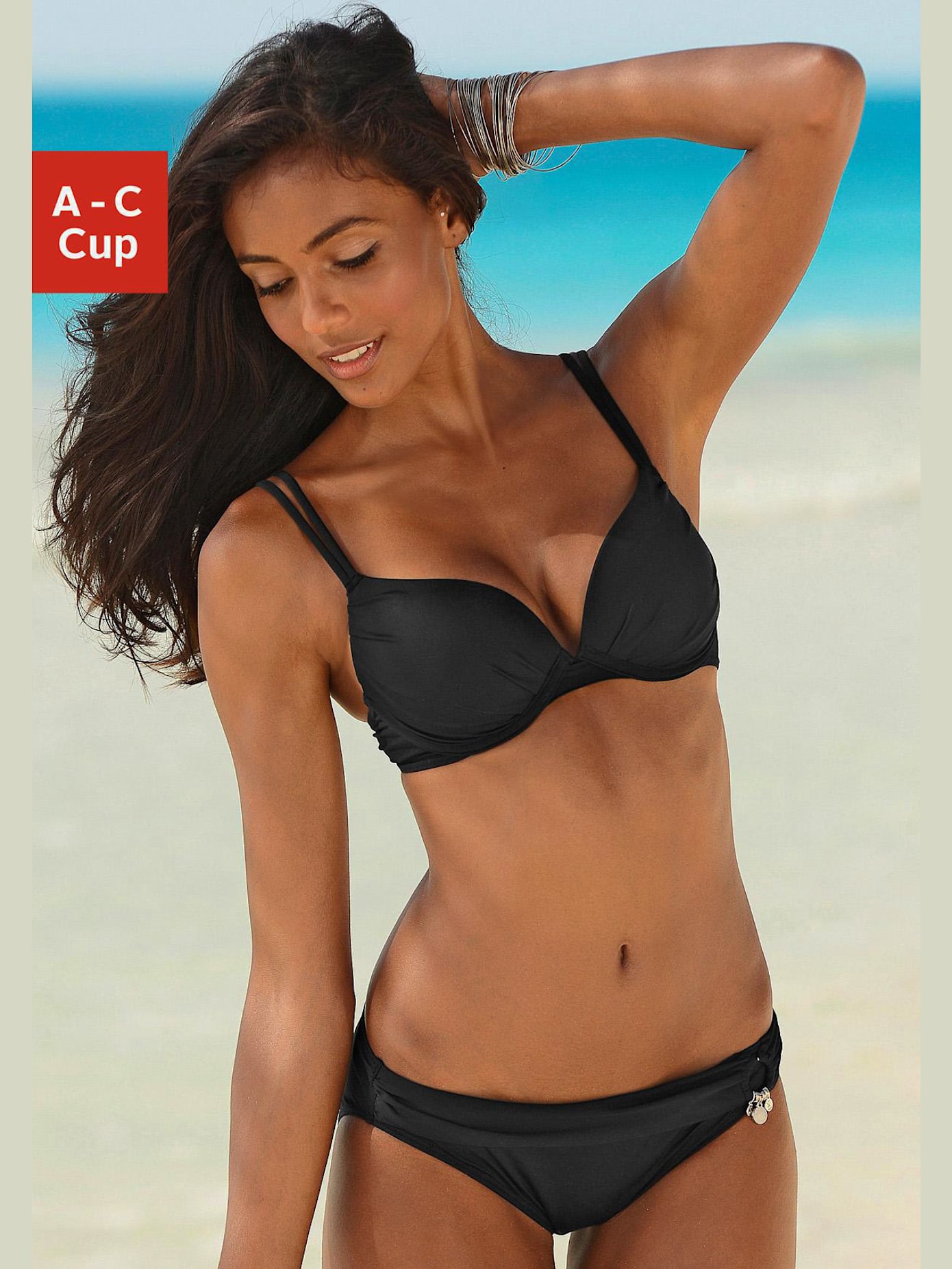 Bikini push-up accessoires couleur argenté