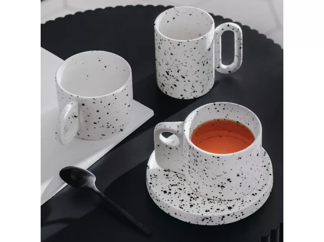 Tasse Avec Soucoupe Akamira blanc moyen 9 x 15