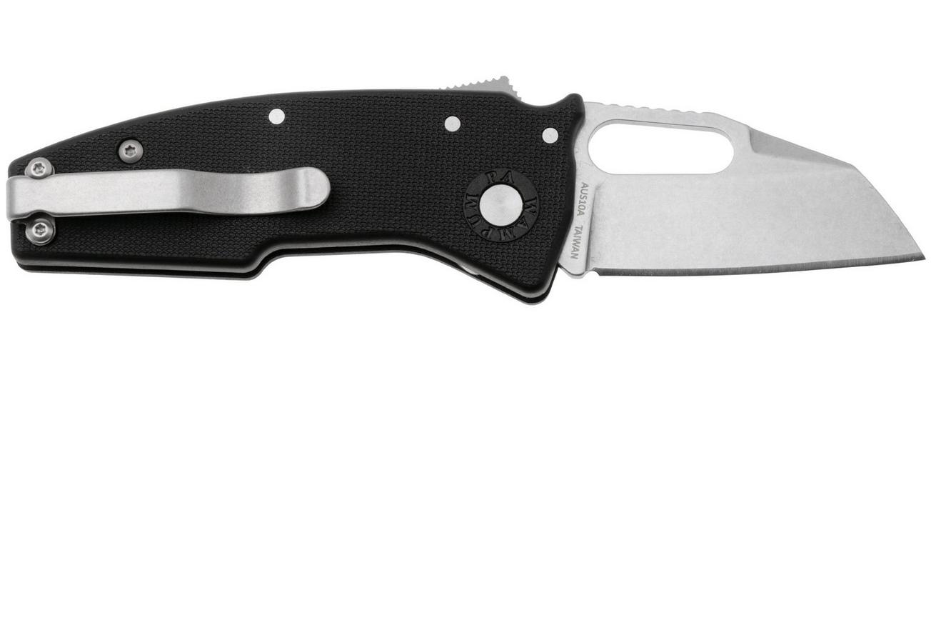 Demko Nano-Shark, NANO-10A-BLACK GRN-SF, Stonewashed AUS-10A Shark Foot, Black GRN zakmes