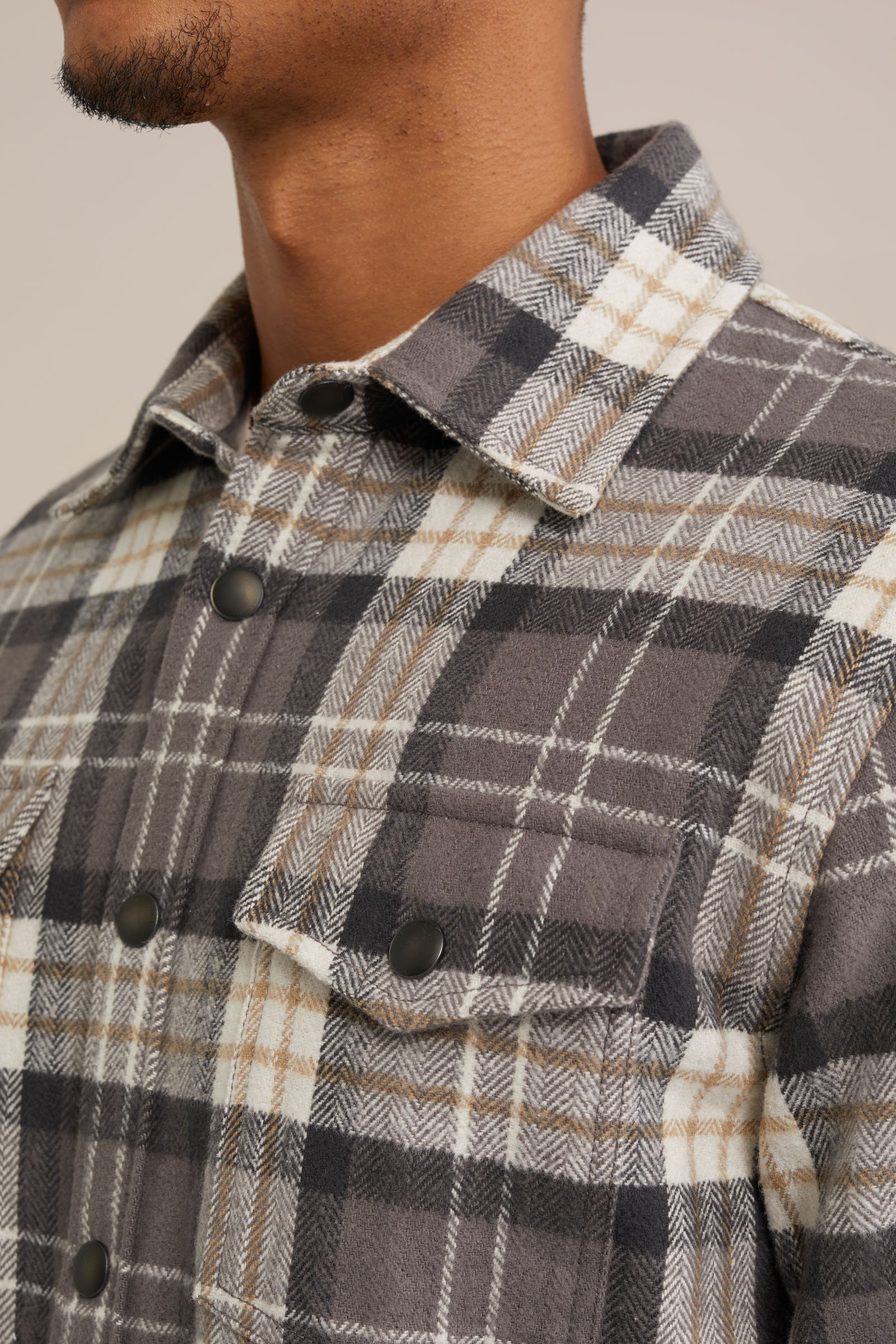 geruit overshirt van katoen Van Gils Grijs