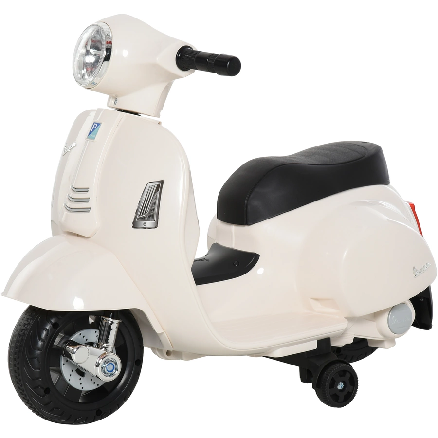 HOMCOM Elektrisches Kindermofa im Vespa Stil weiß