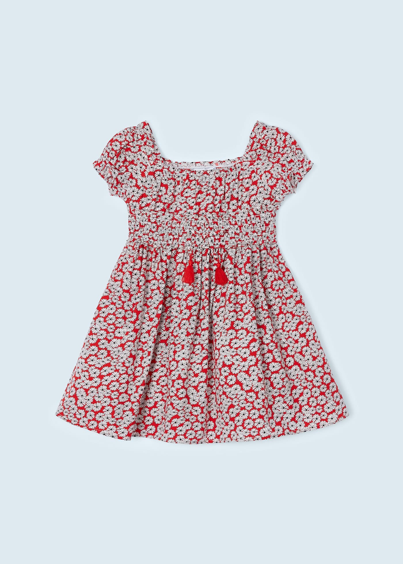 Vestido estampado em algodão sustentável para meninas