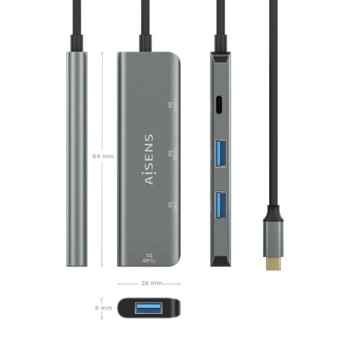 Aisens Hub USB A109-0762 Gris