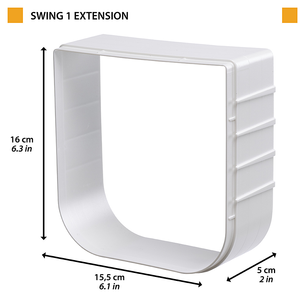 Ferplast extension pour porte pour petits chiens et chats chatière basculante swing 1 extension, 15,5 x 5 x h 16 cm, profondeur 5