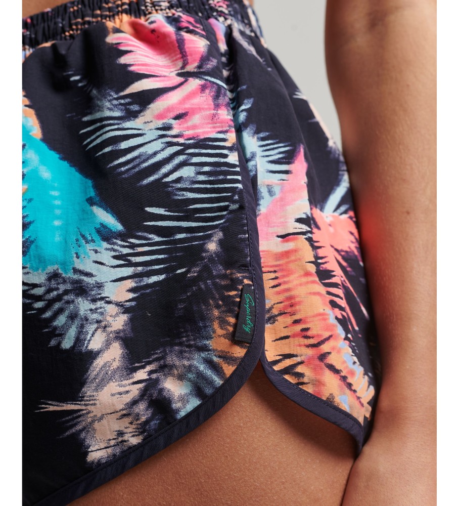 Calções de praia Superdry com estampa vintage azul marinho