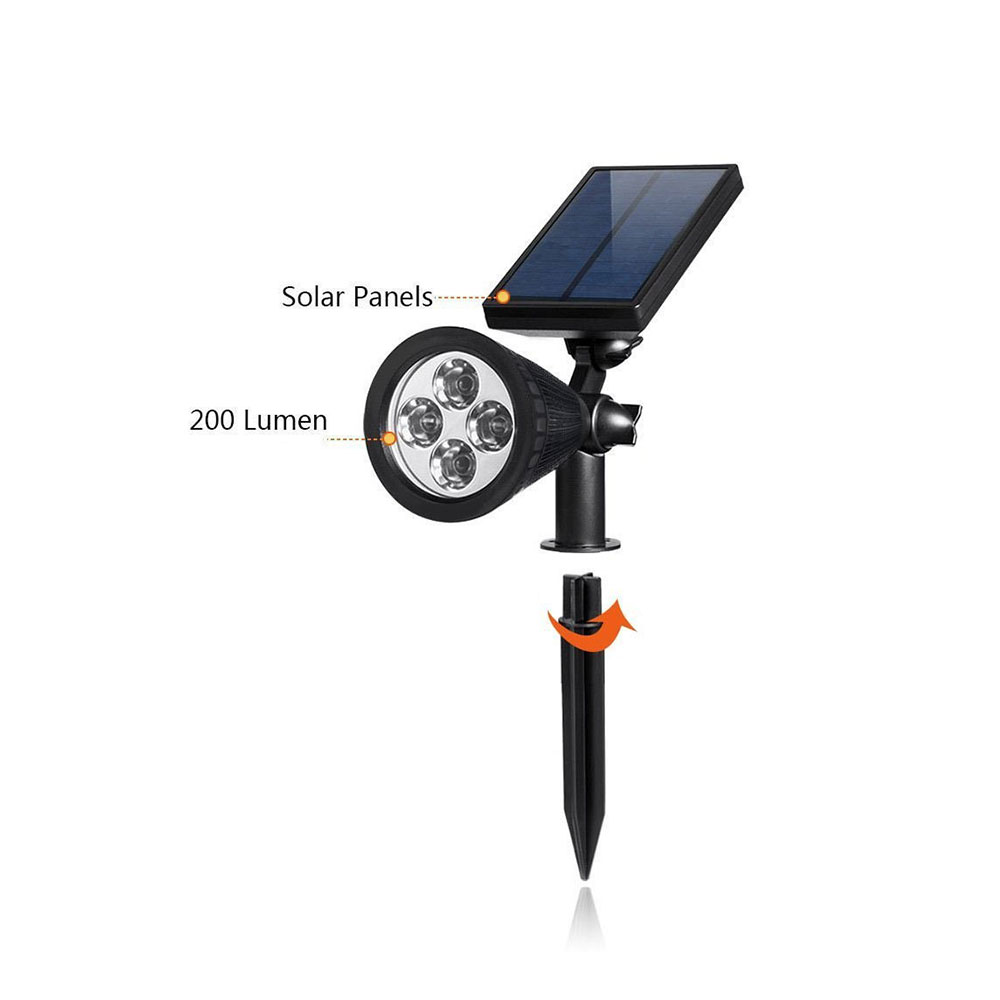 Spritzwasserfeste LED Solar Lampe Outdoor Gartenleuchte (200LM)   Erdspiess