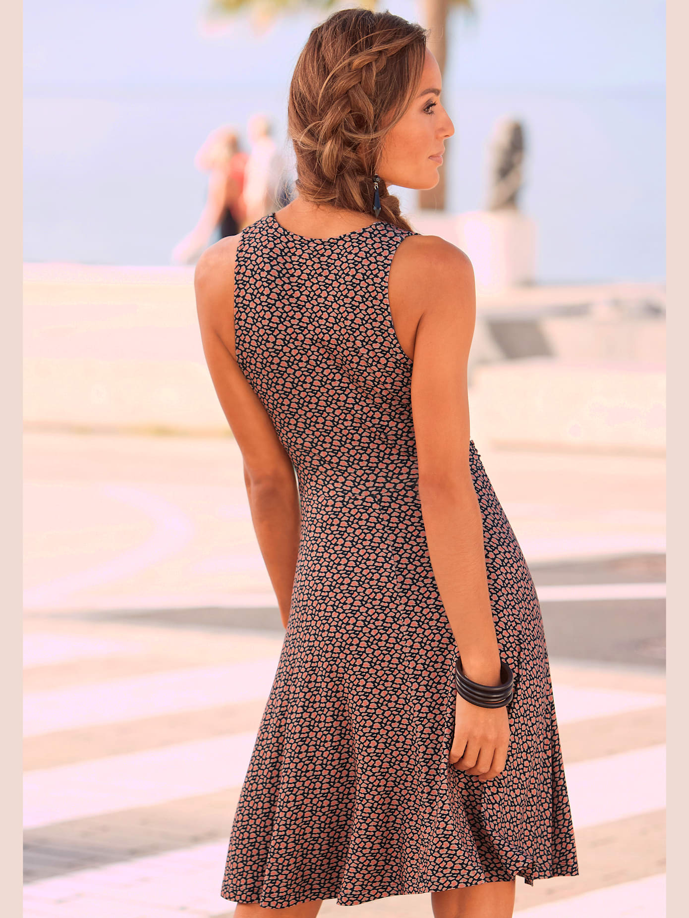 Robe en jersey col v effet cache-cœur