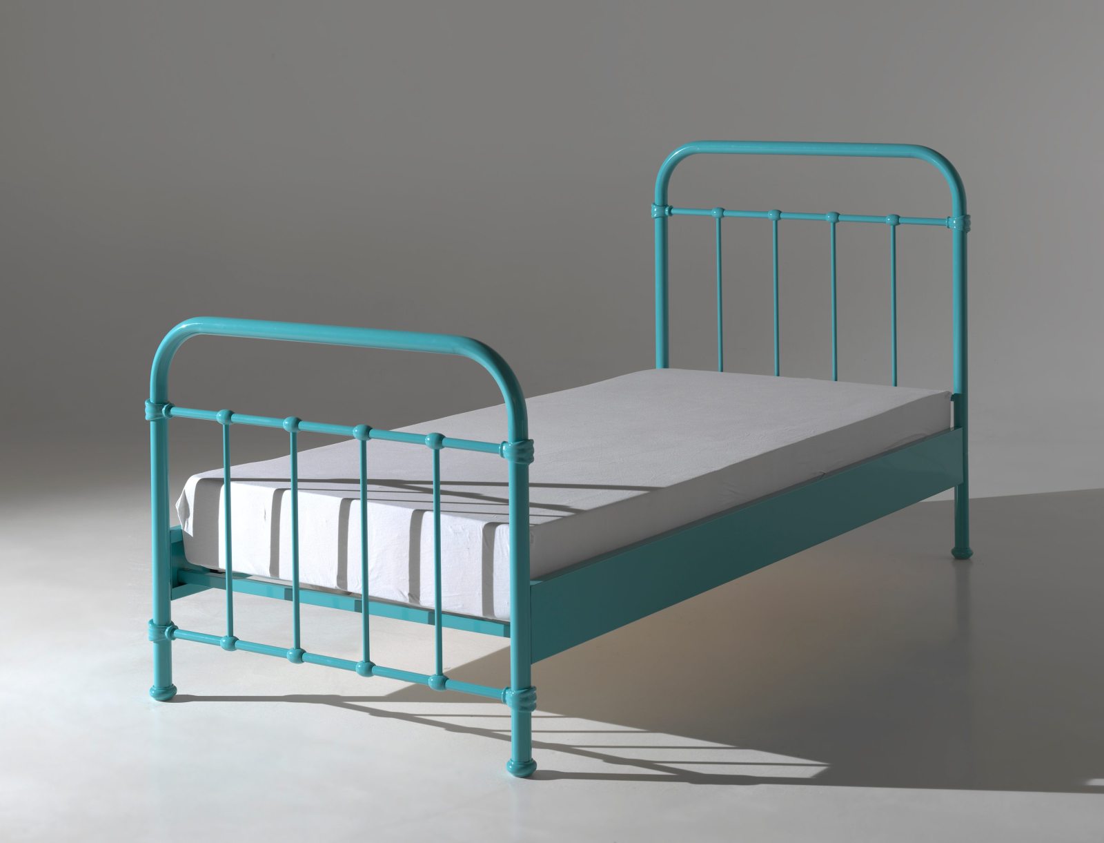 Metallbett NEW YORK - türkis - Metall - 90x200 cm
