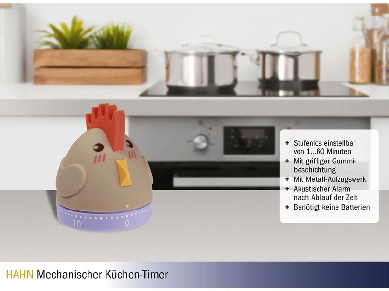TFA Dostmann Küchentimer Hahn Braun Timer für die Küche in Hahn Design