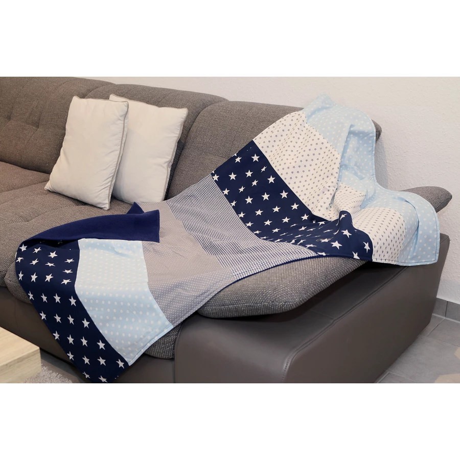 Ullenboom Babydecke & Kuscheldecke 100X140 cm Blau Hellblau Grau