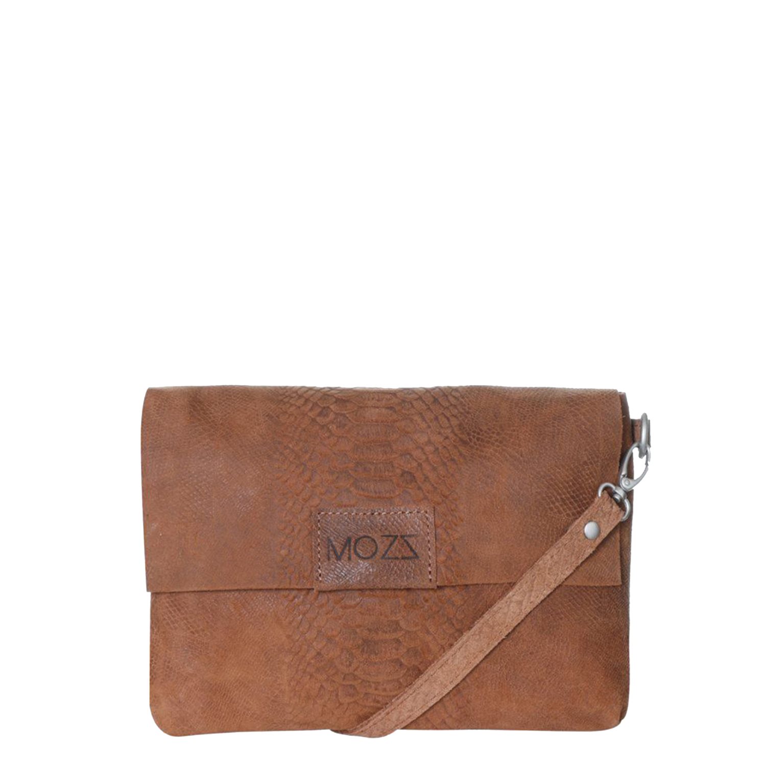 Mozz Luieretui Crossbody Suede snake cognac