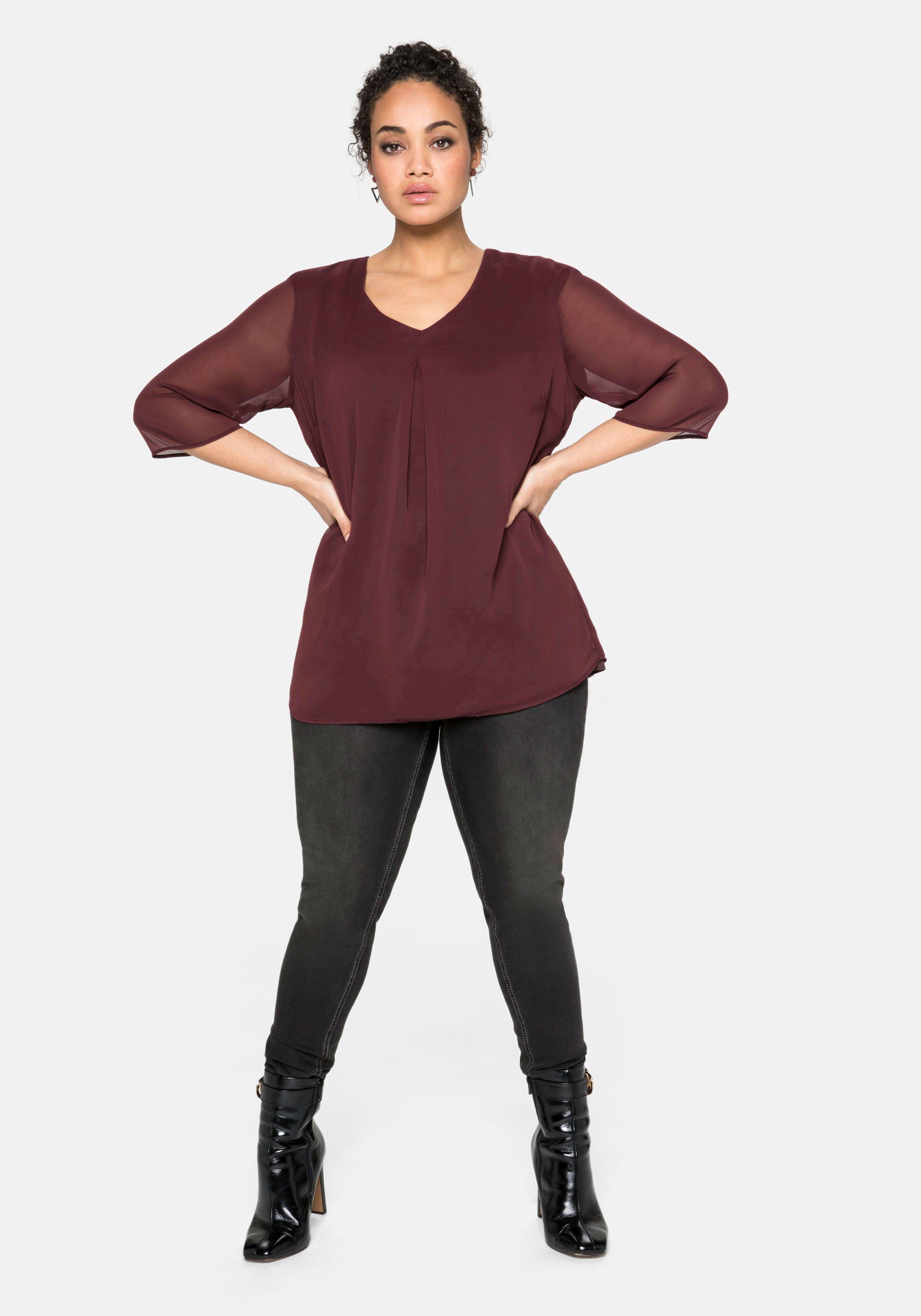Tunika im Layerlook, mit Chiffon