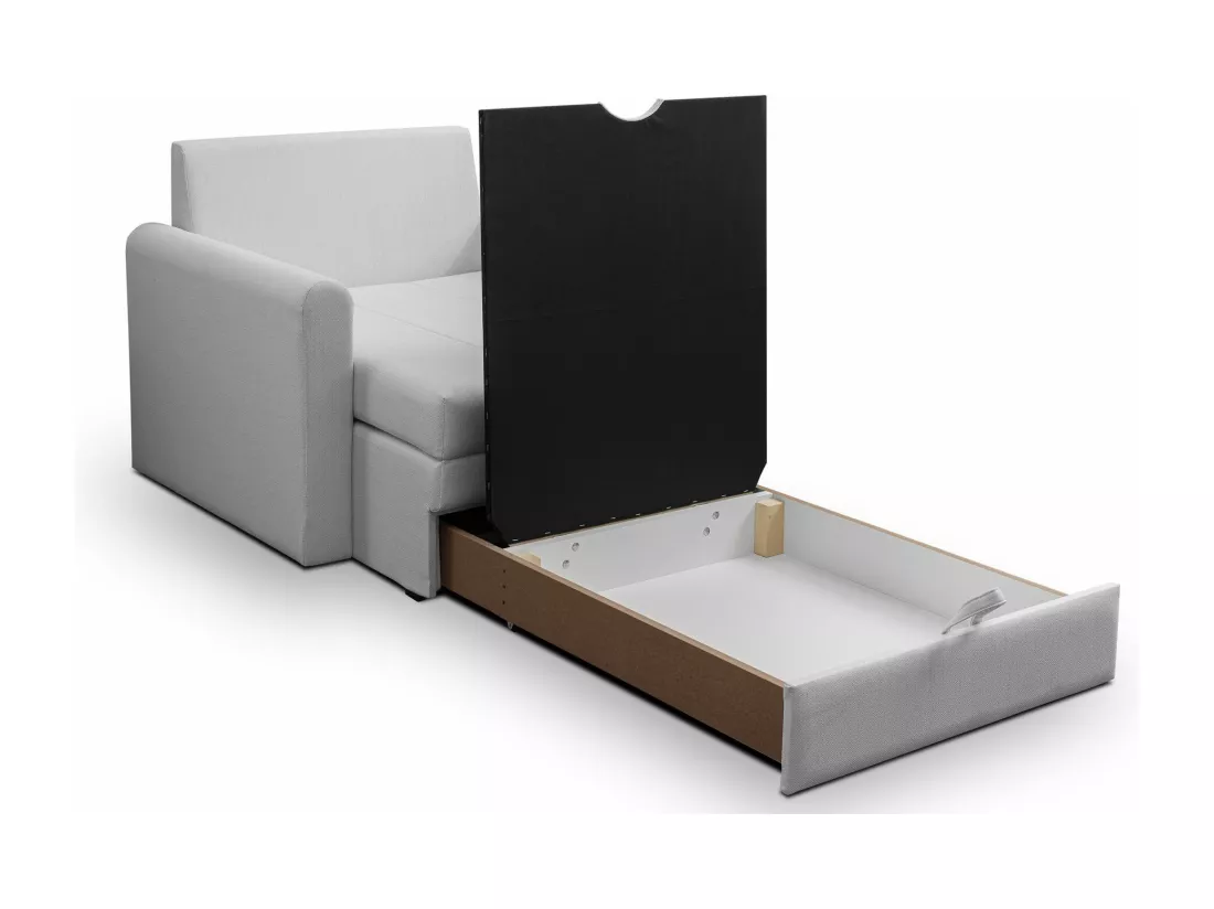 Fauteuil convertible 1 place - gris clair - DEJANO