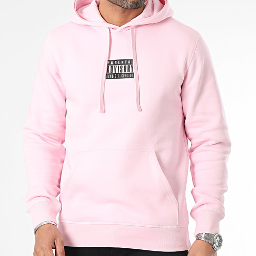 Sweat Capuche Big Back Logo Rose Noir