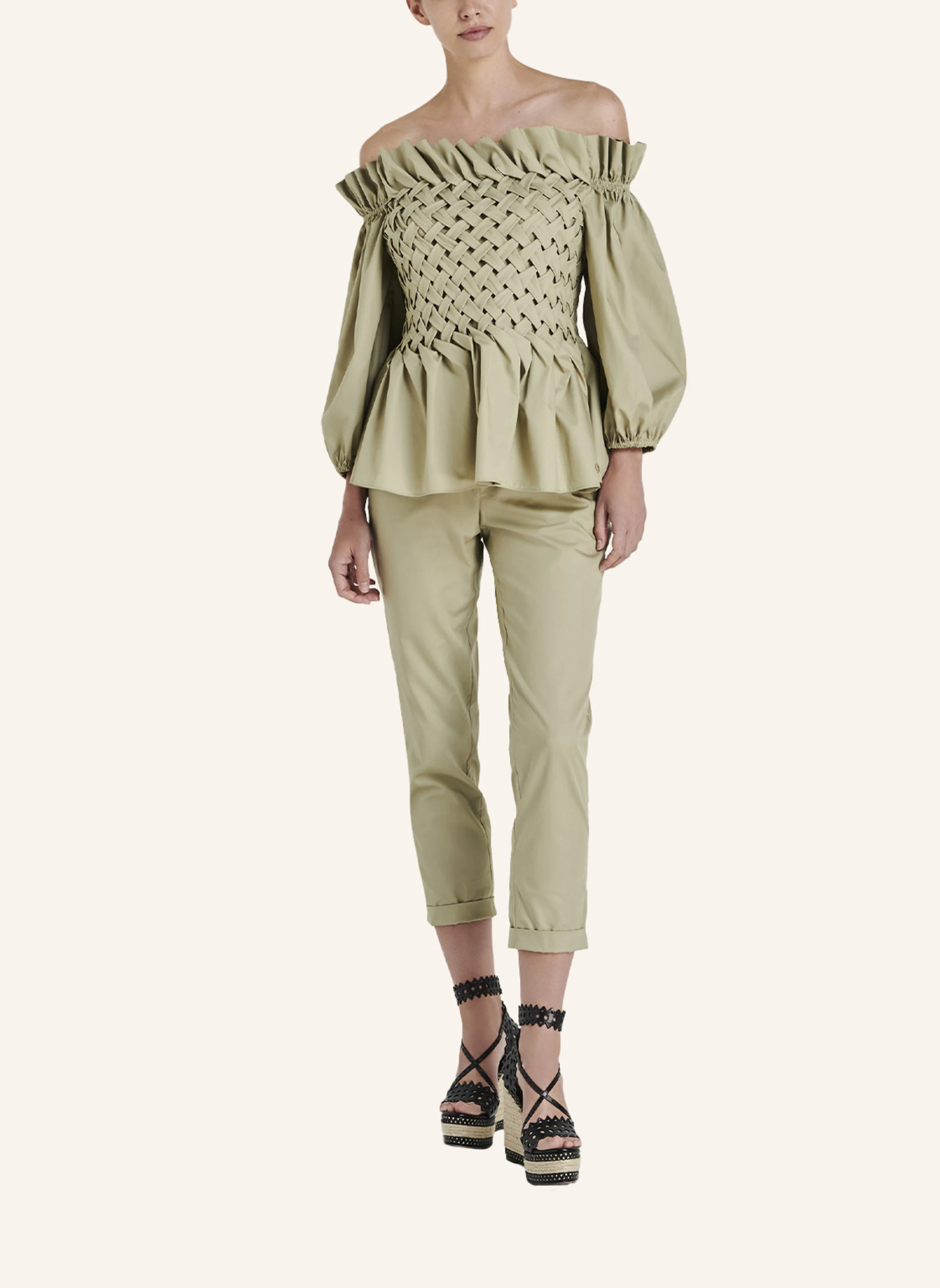 ARMARGENTUM Cold-Shoulder-Bluse JASMINE mit 3/4 Arm