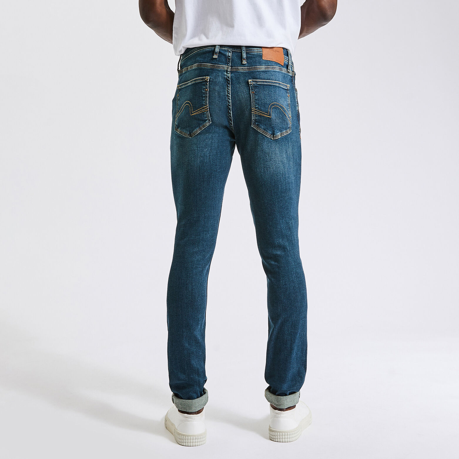 Jean skinny 3 longueurs en polyester recyclé Bleu