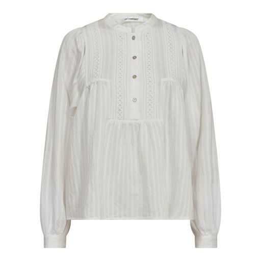 Co'Couture SelmaCC Placket Bluse, White, L