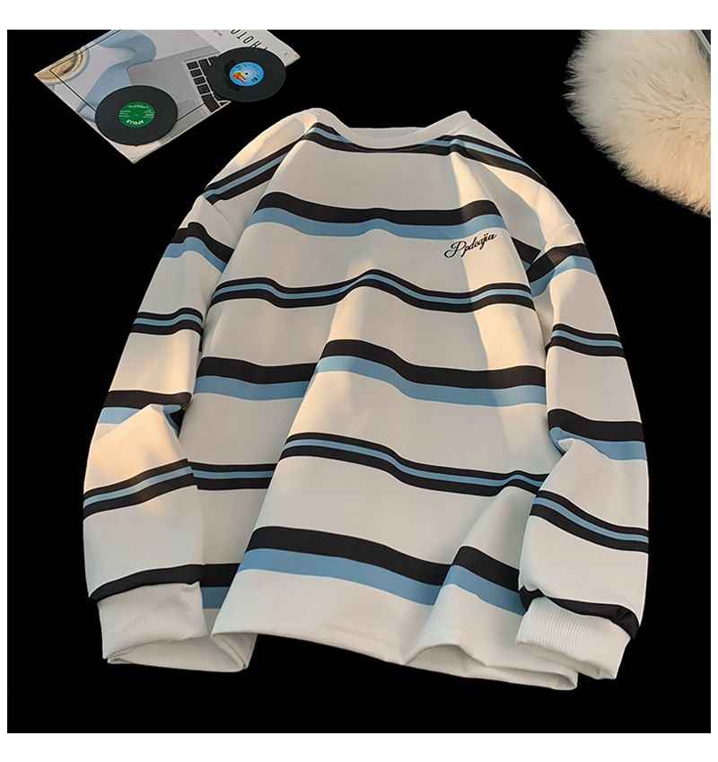 Mimiyox - T-shirt met lange mouwen, ronde hals en strepenprint