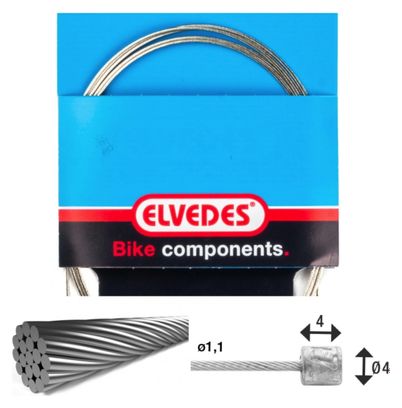 Câble de transmission Elvedes 2250mm 1x19 fils Stainless Ø1 1mm avec tête N Ø4x4
