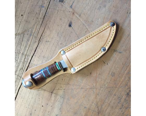 SCOUT POIGNARD PETIT MODELE - RONDELLES DE CUIR - ACIER CARBONE