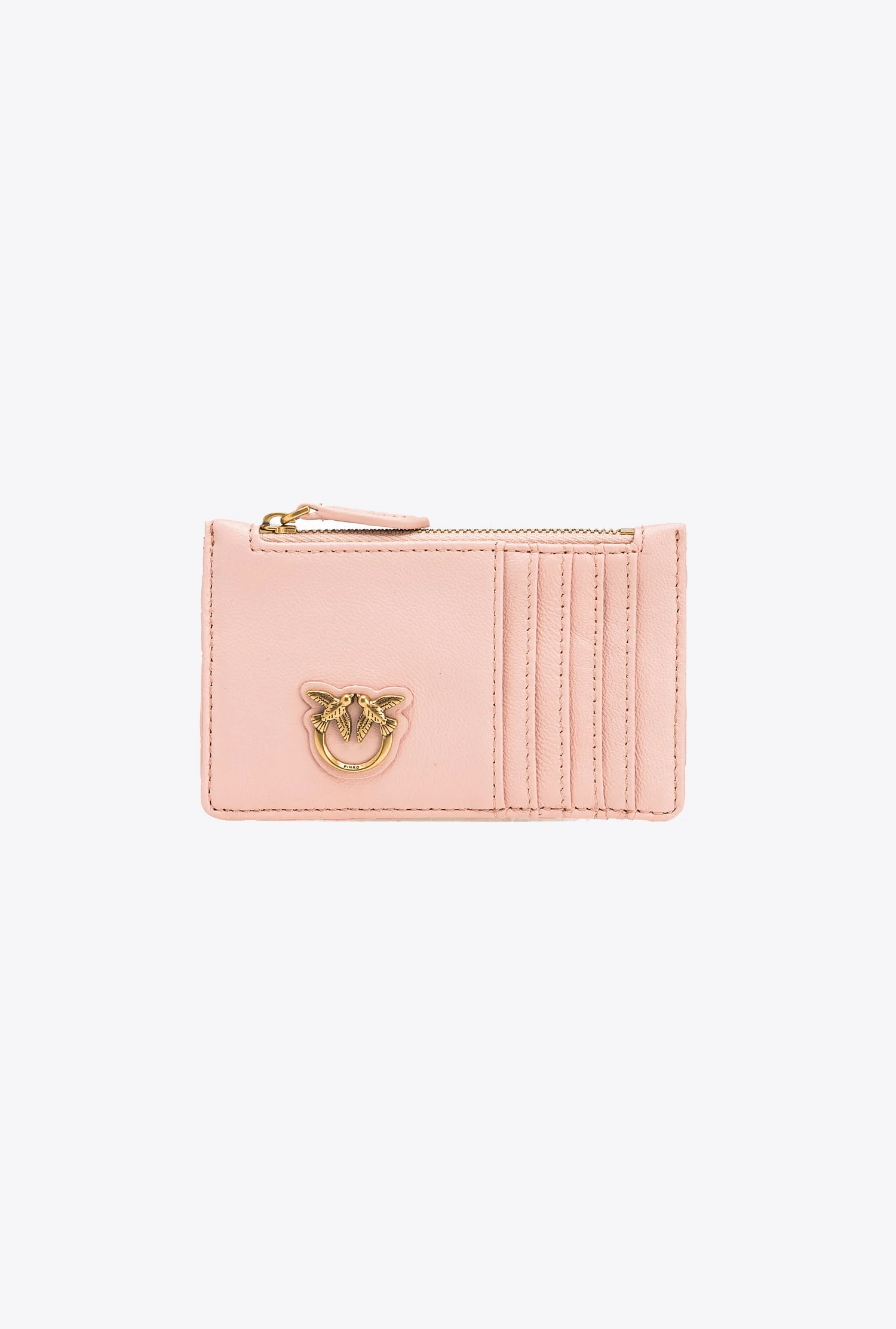 Porte-cartes zippé à motif | Rose