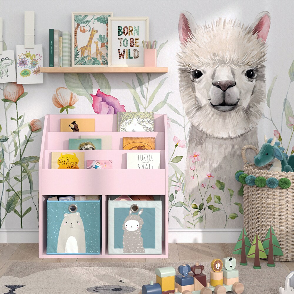 Vicco Kinderbücherregal Luigi 72 x 79 cm, Rosa, Kinderzimmerregal, offene Fächer