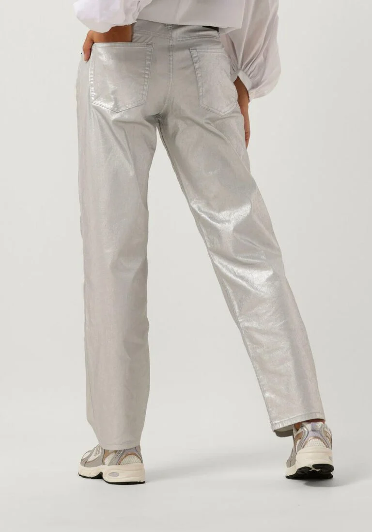 CO\\'COUTURE zilveren co'couture wijde broek silver straight hip jeans