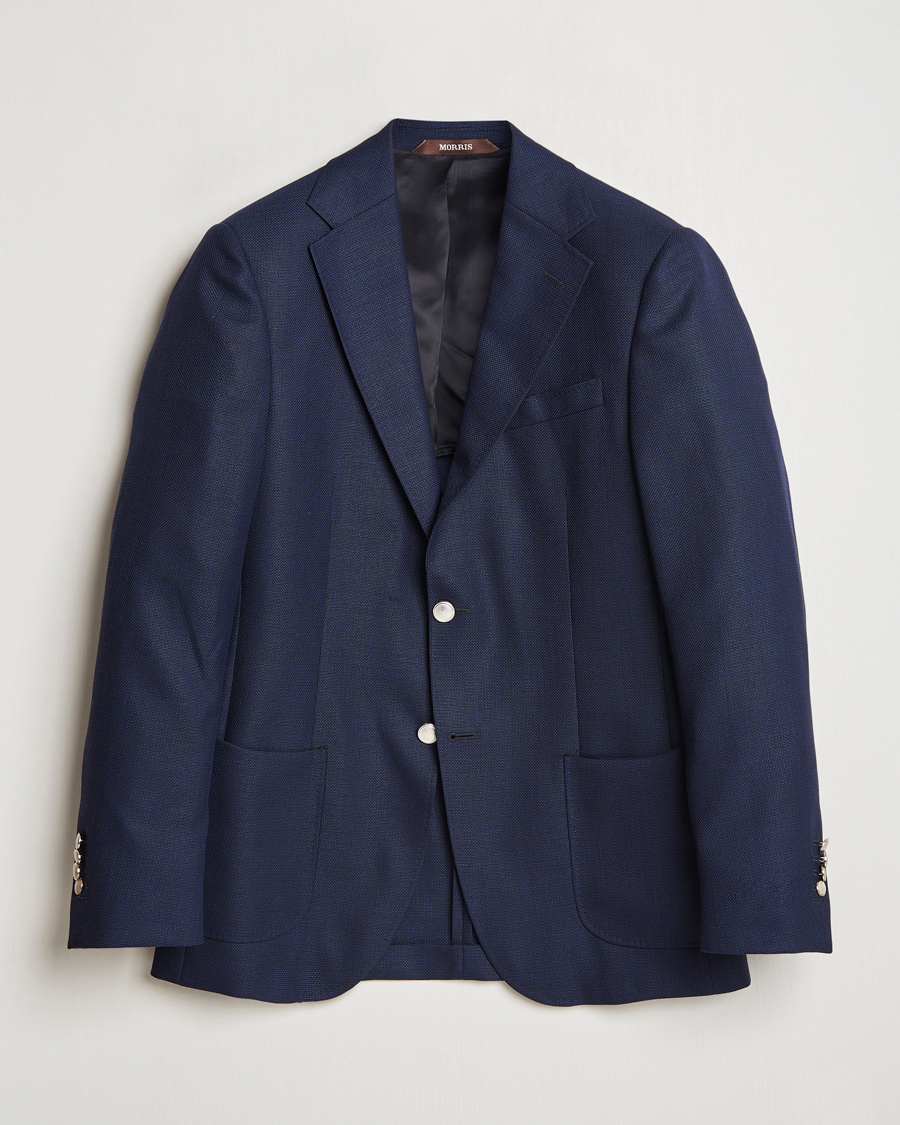 Morris Heritage Wool Hopsack Club Blazer Navy