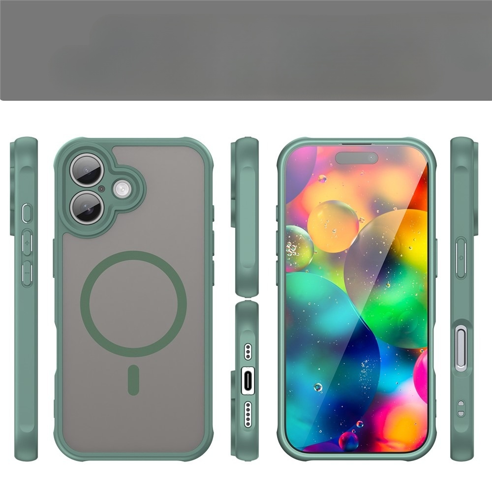 iPhone 17 MagSafe Hybrid Hülle mit TPU Bumper - Grün