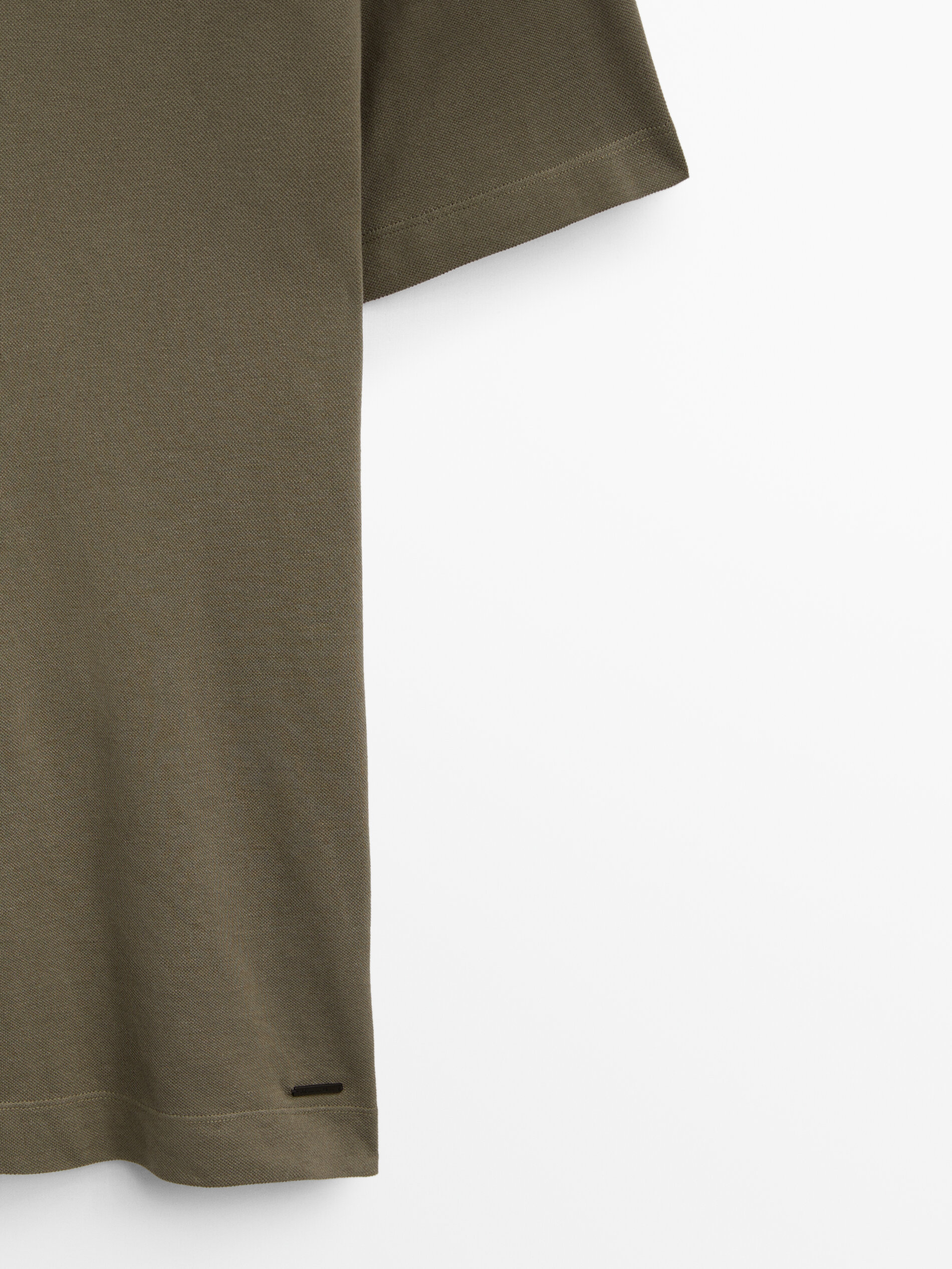 Camisa polo de edição limitada em mistura de algodão e linho - OLIVA